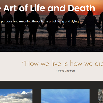 A segment of the lifedeathandart website home page